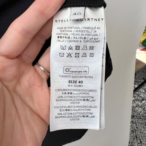 Stella McCartney 2001 Logo print Tshirt, Black, Size 40 J163 - Picture 8 of 11